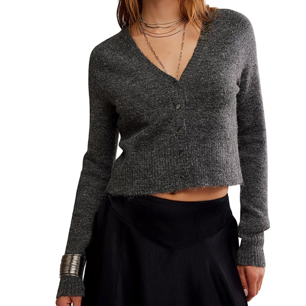 Free People School Girl Cropped Cardigan
